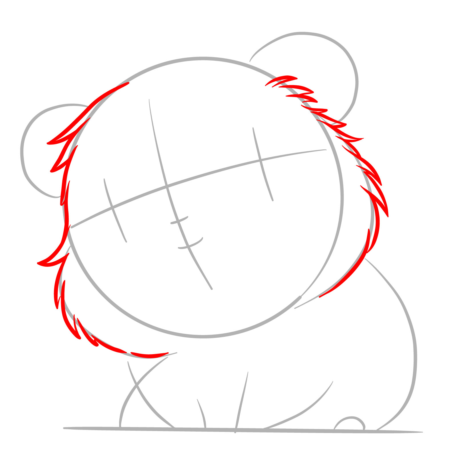 How to Draw a Cute Guinea Pig Chibi - step 03