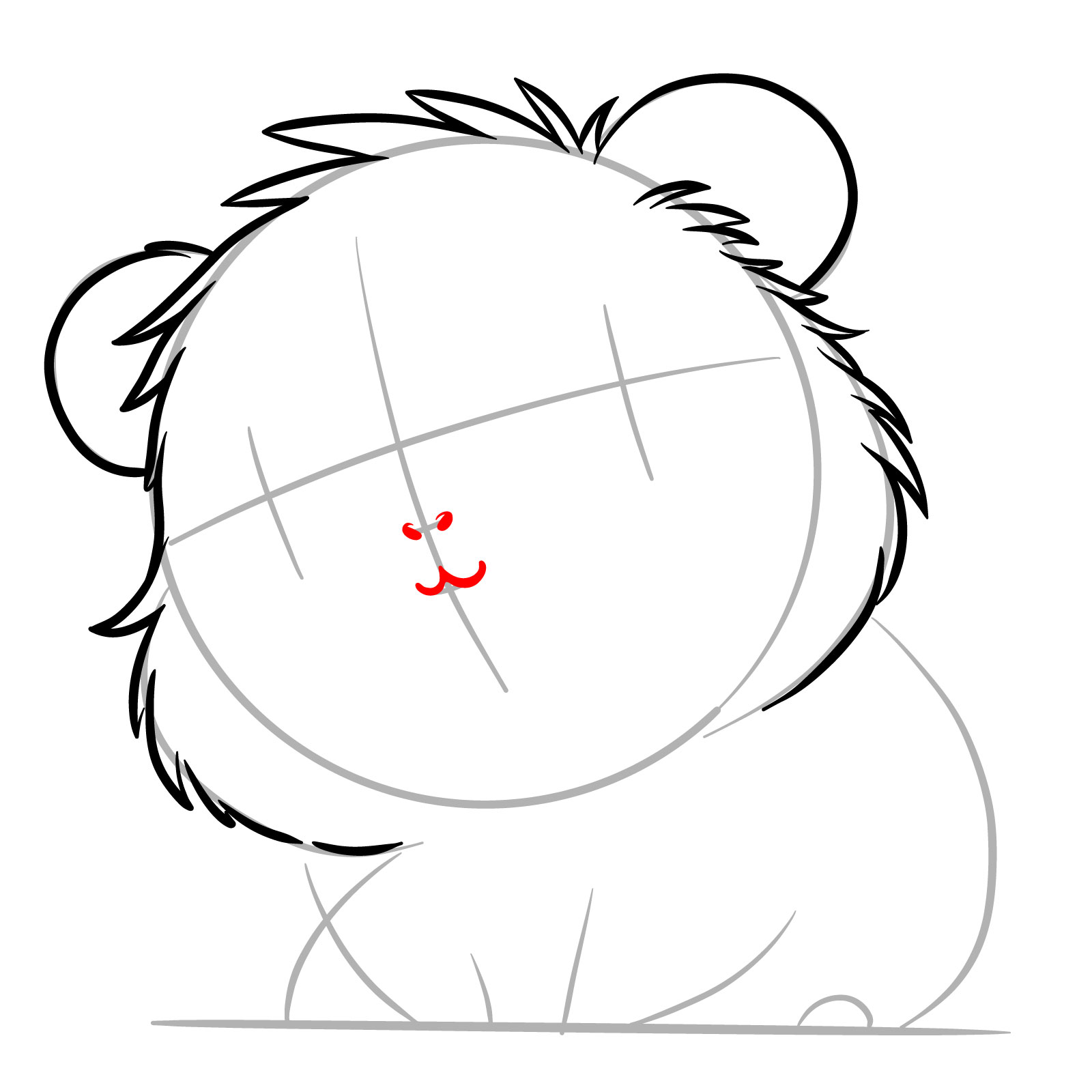 How to Draw a Cute Guinea Pig Chibi - step 06