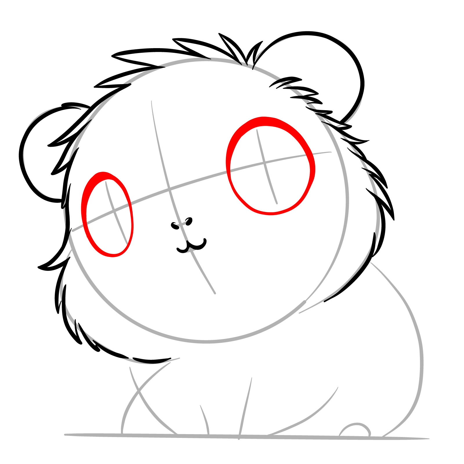 How to Draw a Cute Guinea Pig Chibi - step 07