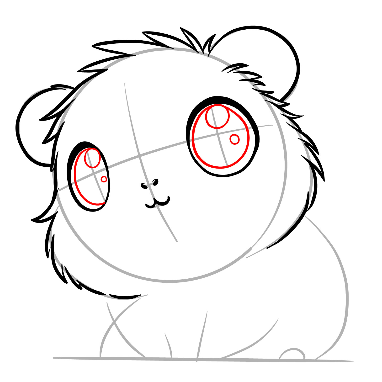 How to Draw a Cute Guinea Pig Chibi - step 08