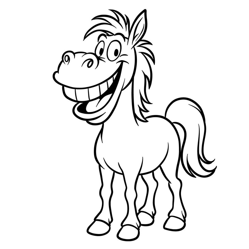 How to Draw a Cartoon Horse in Classic Animated Style