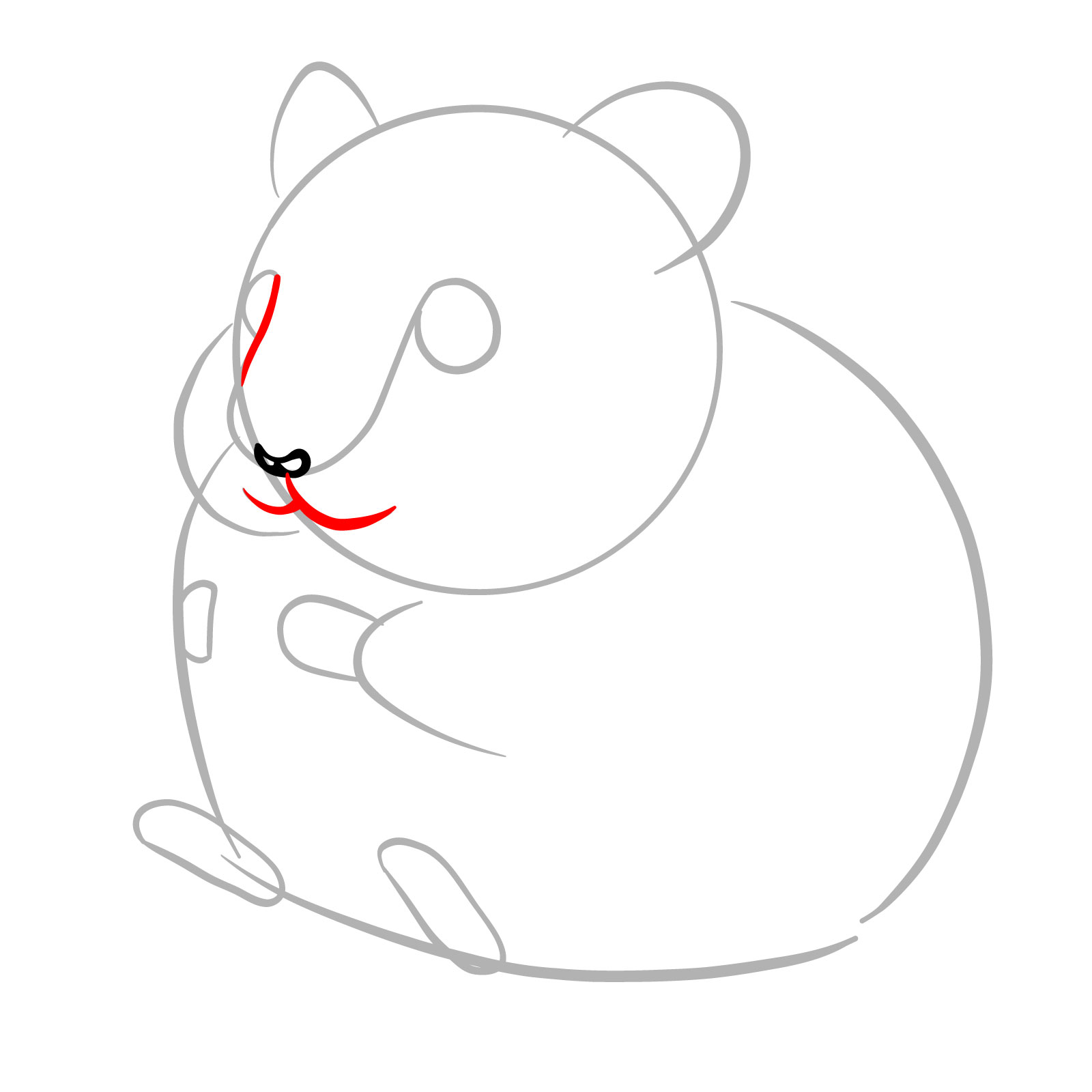 How to Draw a Hamster Eating a Seed - step 04