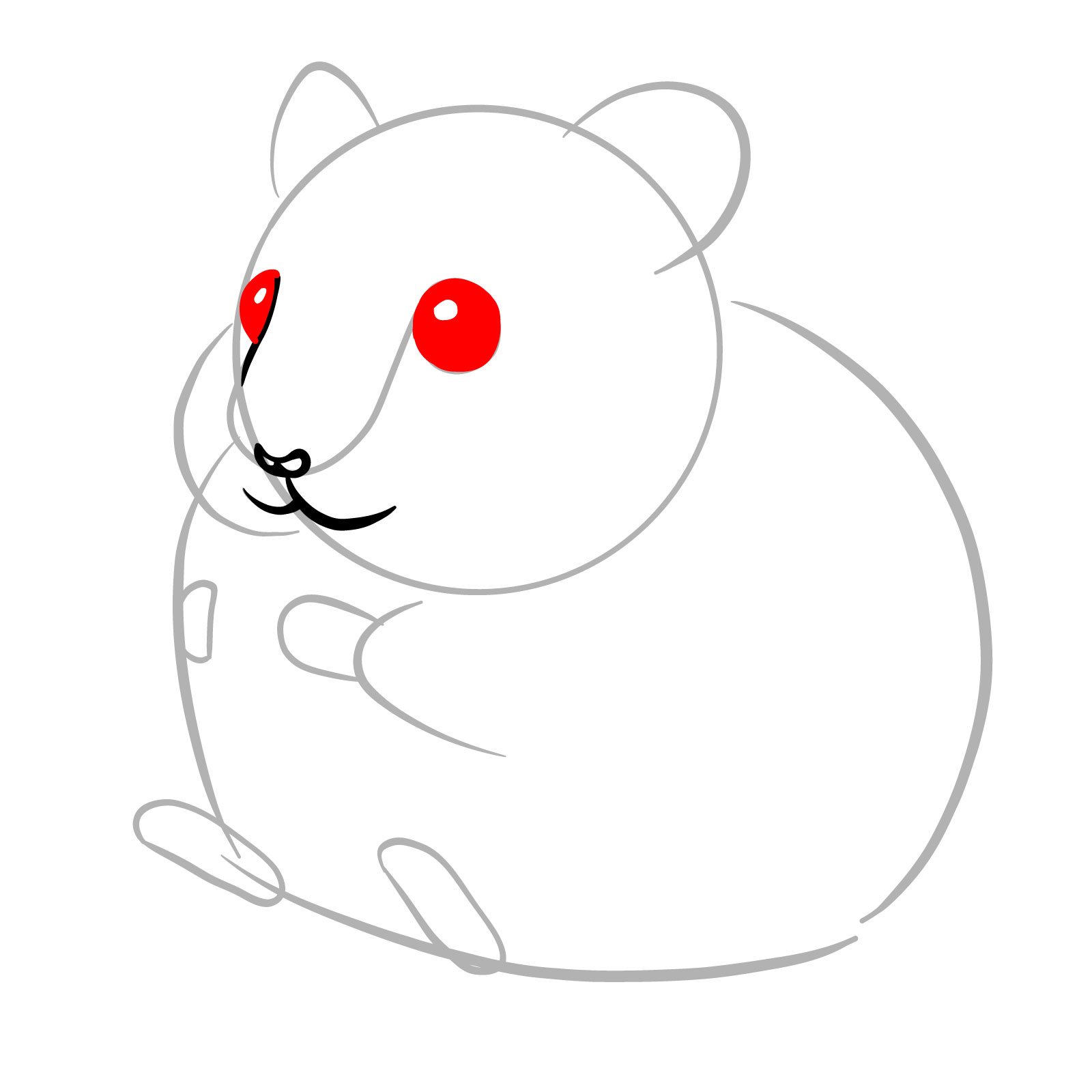 How to Draw a Hamster Eating a Seed - step 05