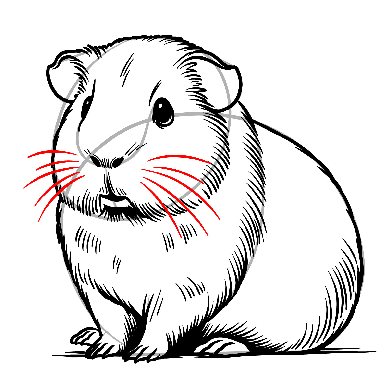 How to Draw a Guinea Pig - step 17