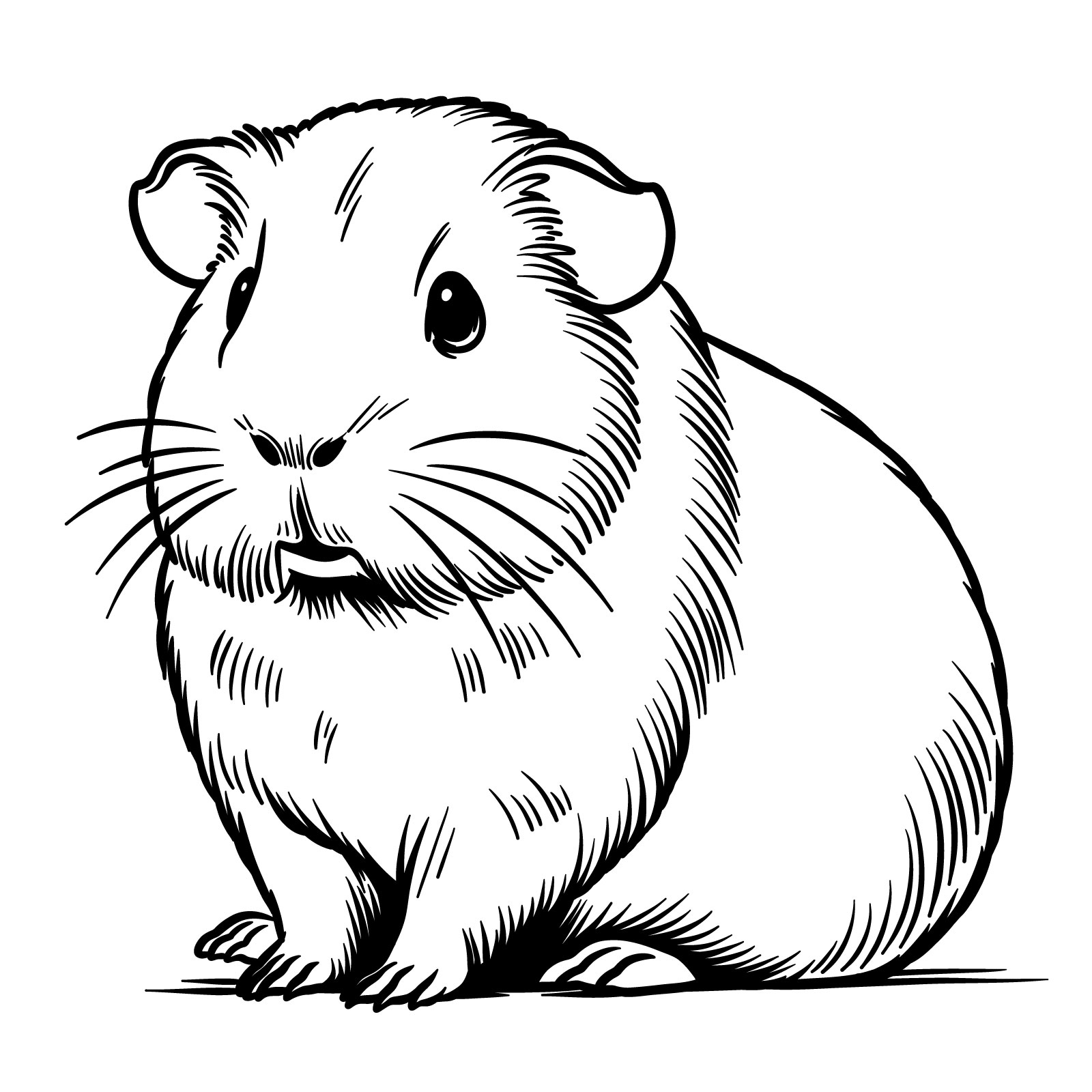 How to Draw a Guinea Pig - final step