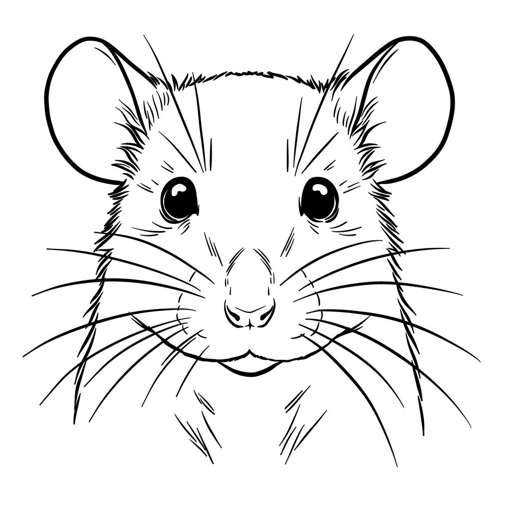 Easy Guide on How to Draw a Rat’s Head from the Front