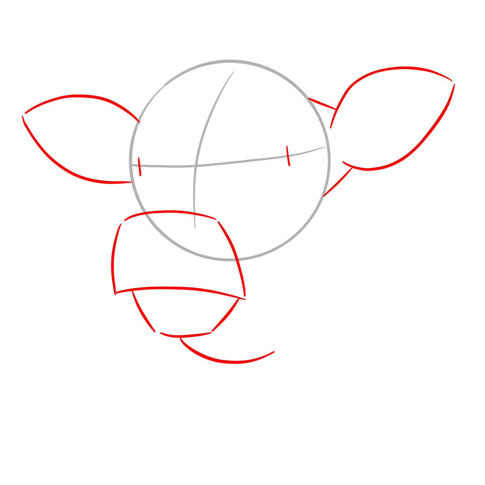 How to Draw a Cow Face Eating Grass - step 02