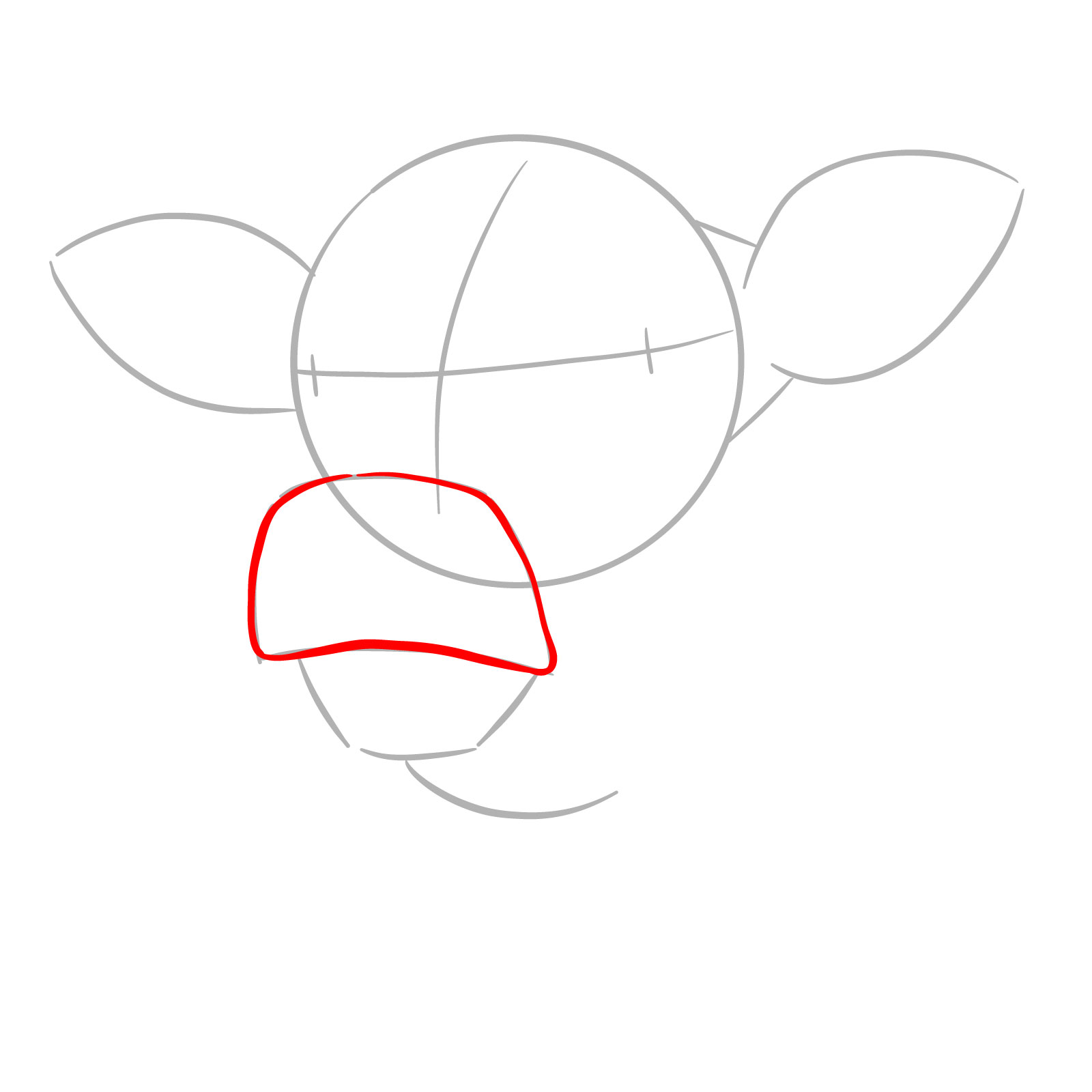 How to Draw a Cow Face Eating Grass - step 03