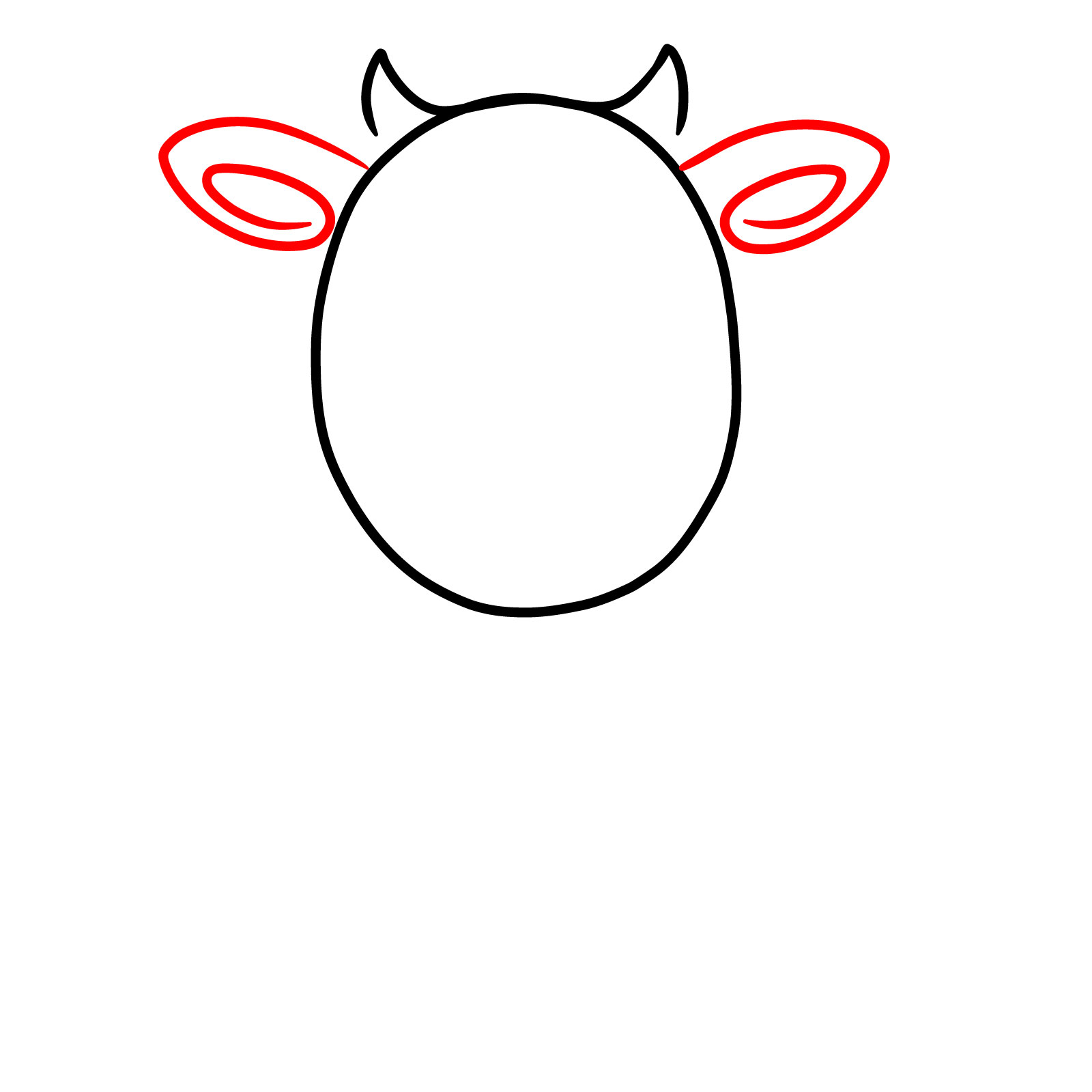 A Simple Cow Line Artwork - step 02