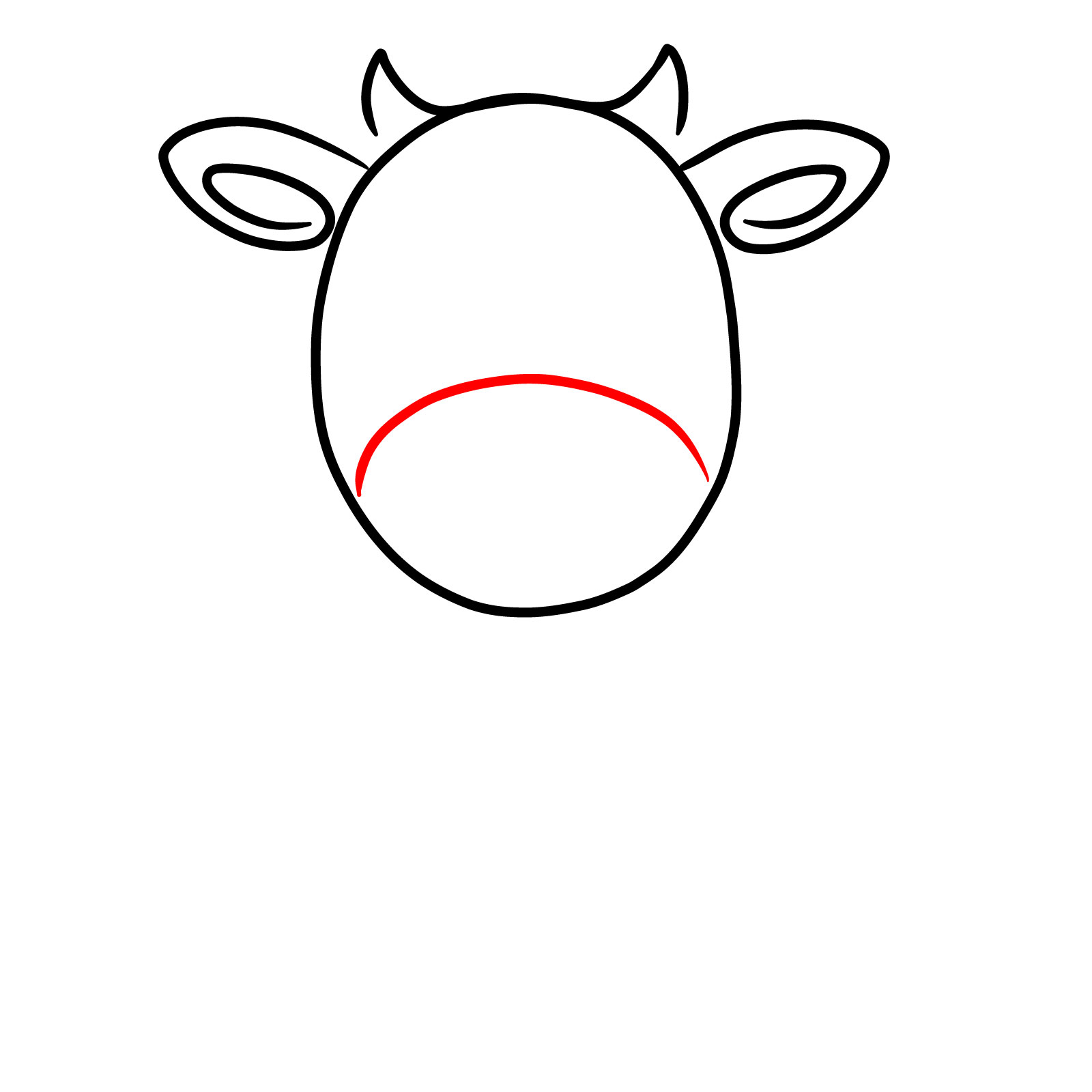A Simple Cow Line Artwork - step 03