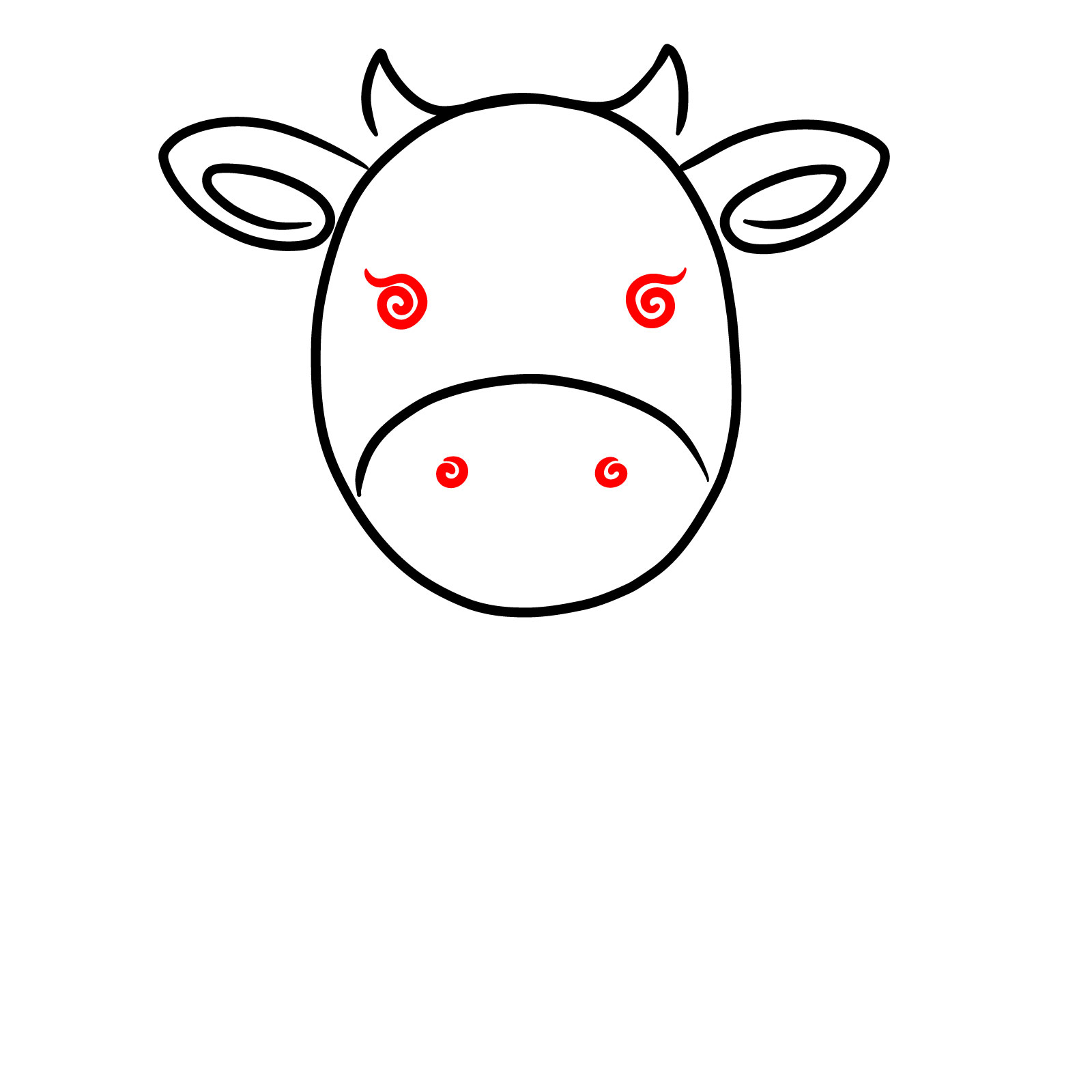 A Simple Cow Line Artwork - step 04