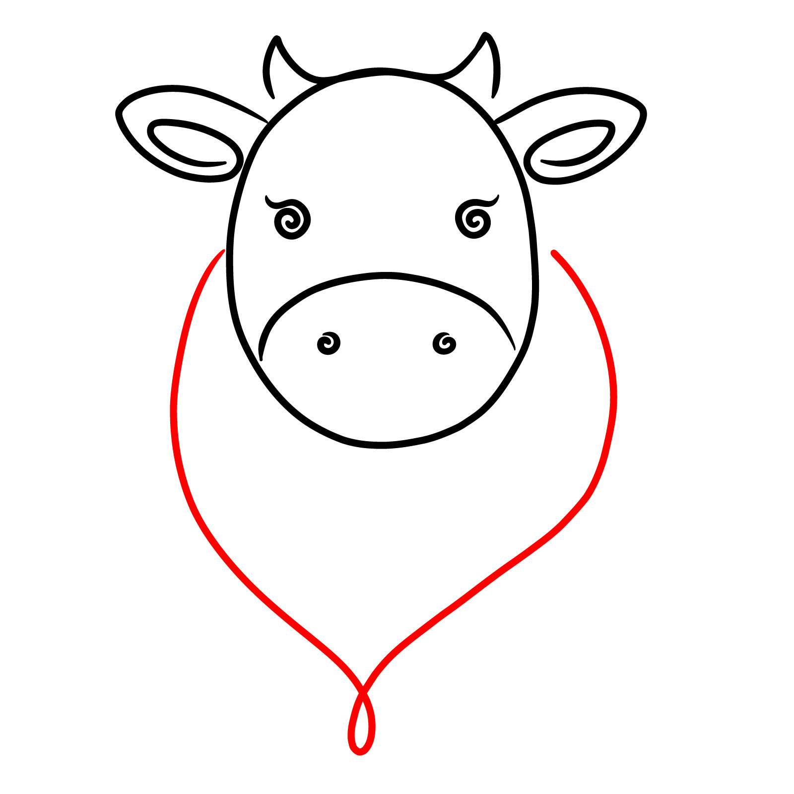 A Simple Cow Line Artwork - step 05
