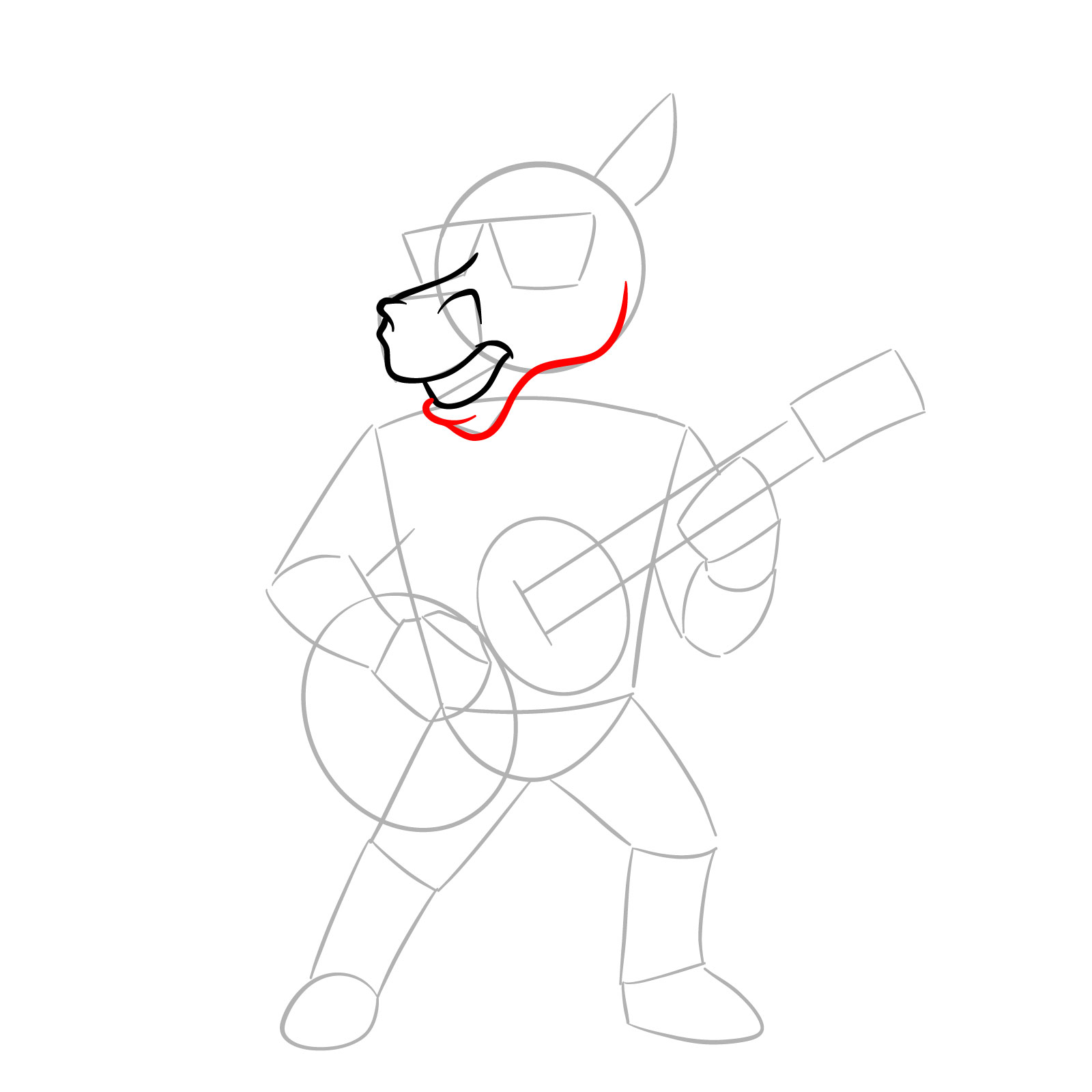How to Draw a Cartoon Horse Rockstar - step 05