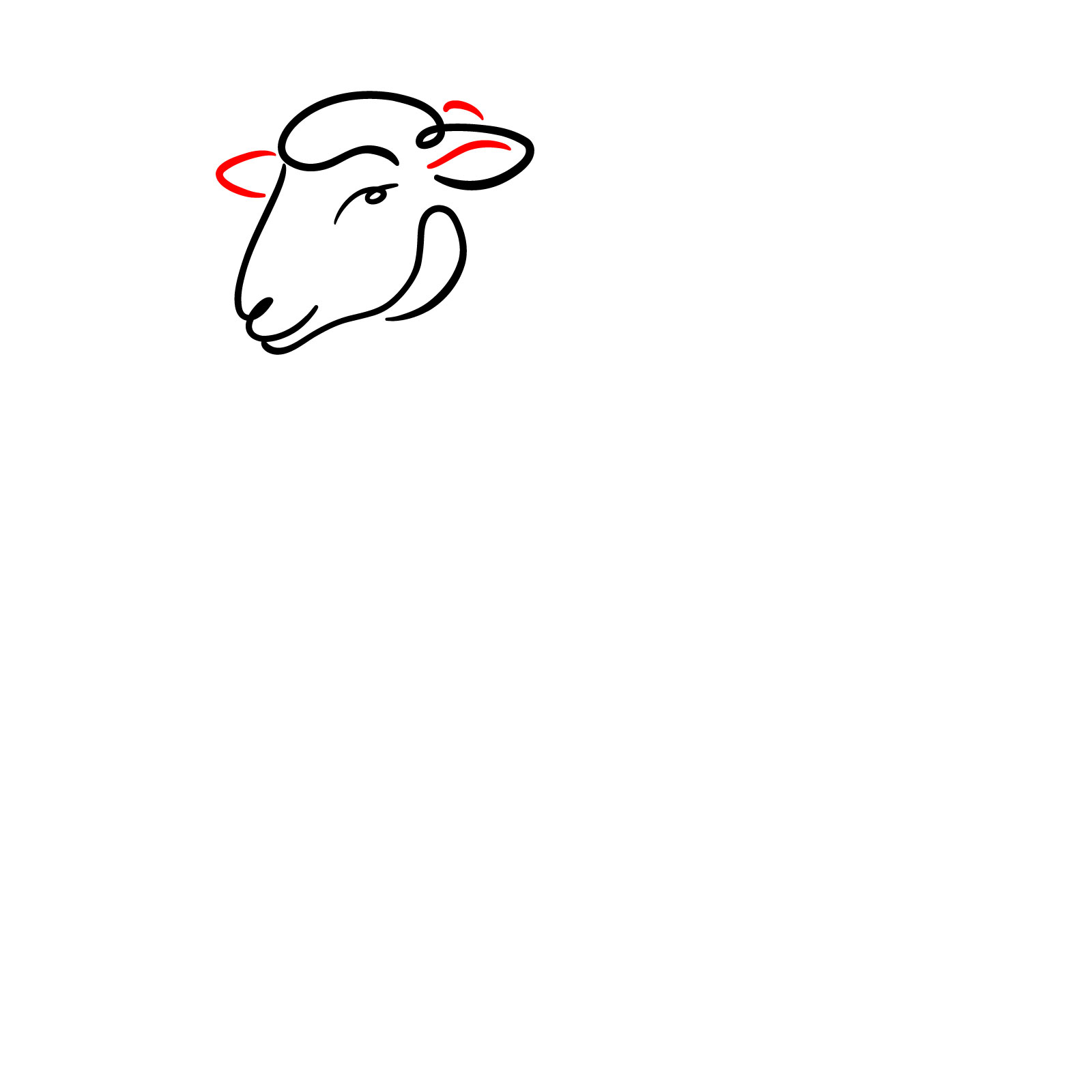 How to Draw a Simple Line Art Sheep - step 05