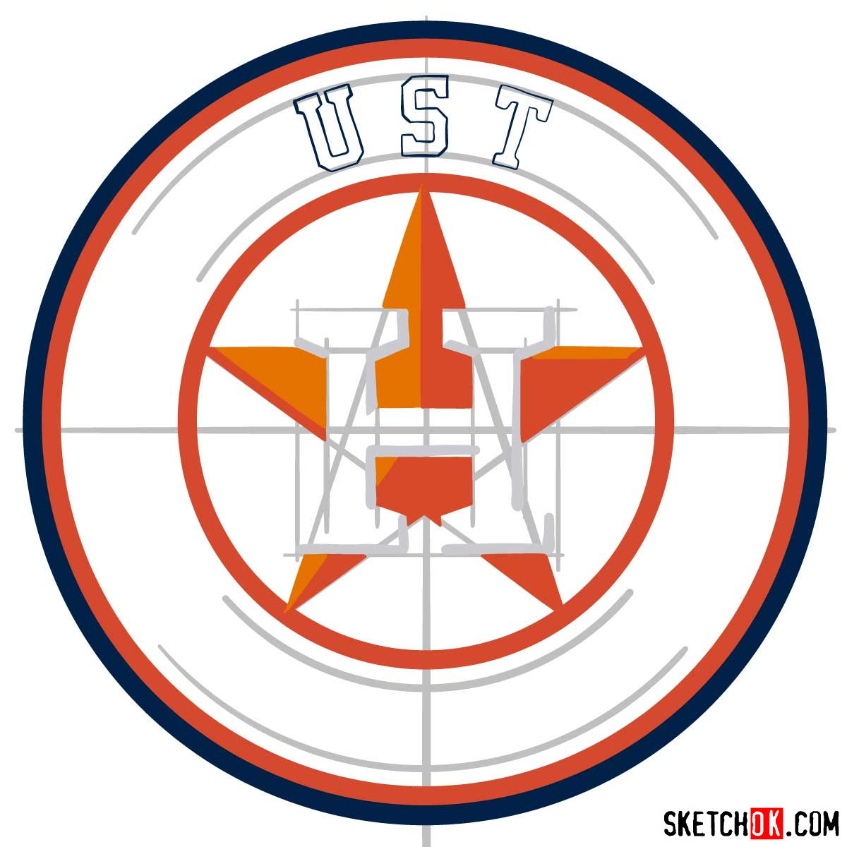 How to draw Houston Astros logo | MLB logos - step 06