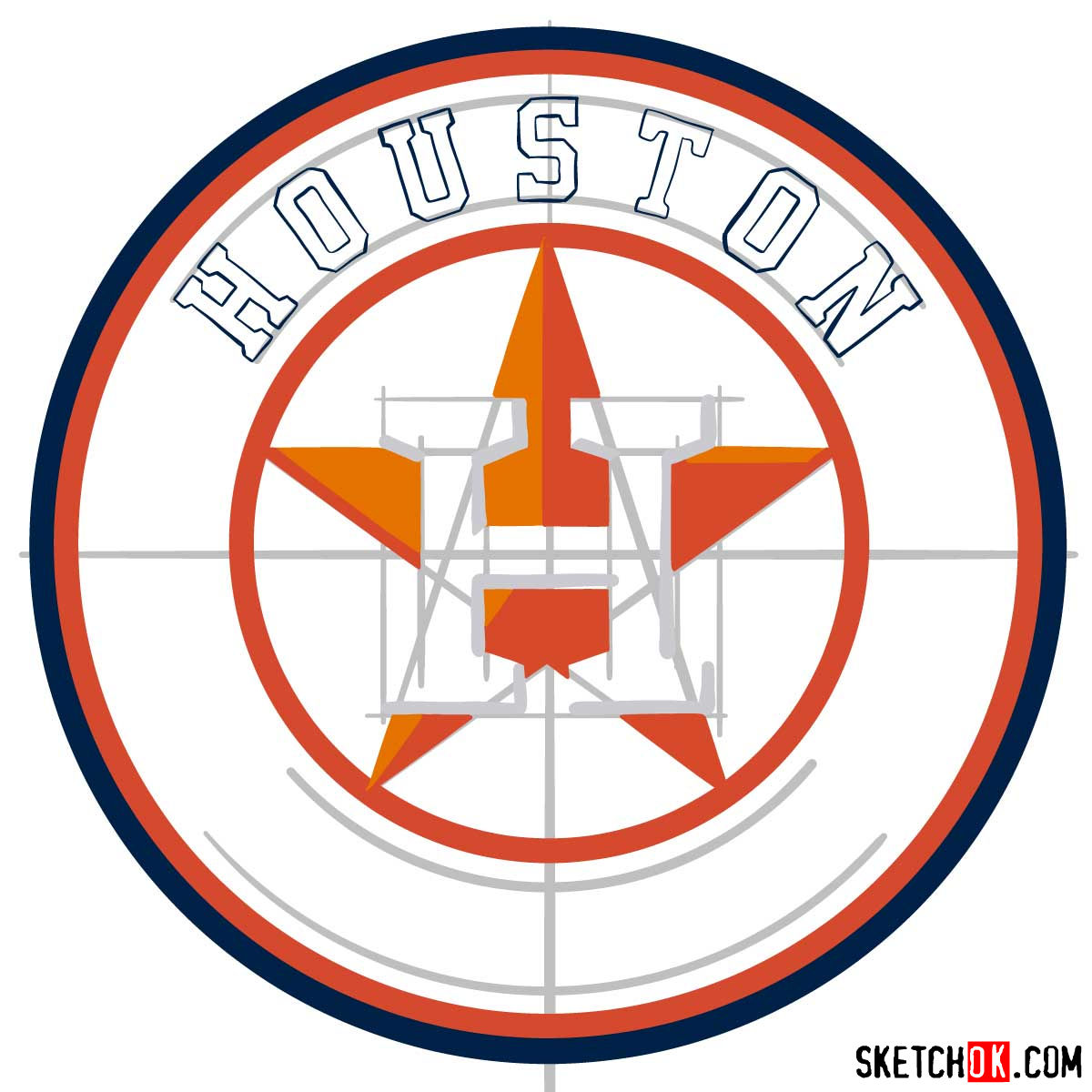 How to draw Houston Astros logo | MLB logos - step 07