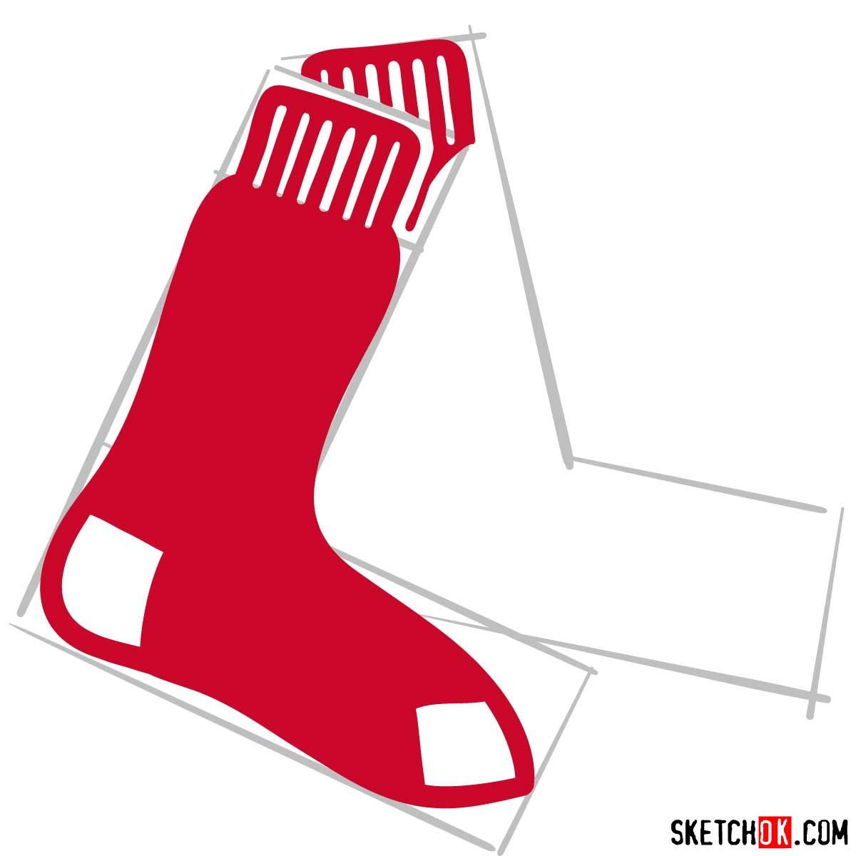 How to draw Boston Red Sox logo | MLB logos - step 07