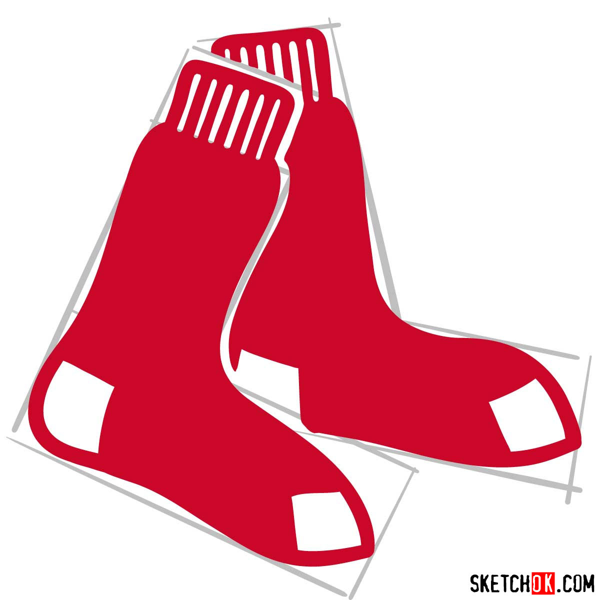 How to draw Boston Red Sox logo | MLB logos - step 10