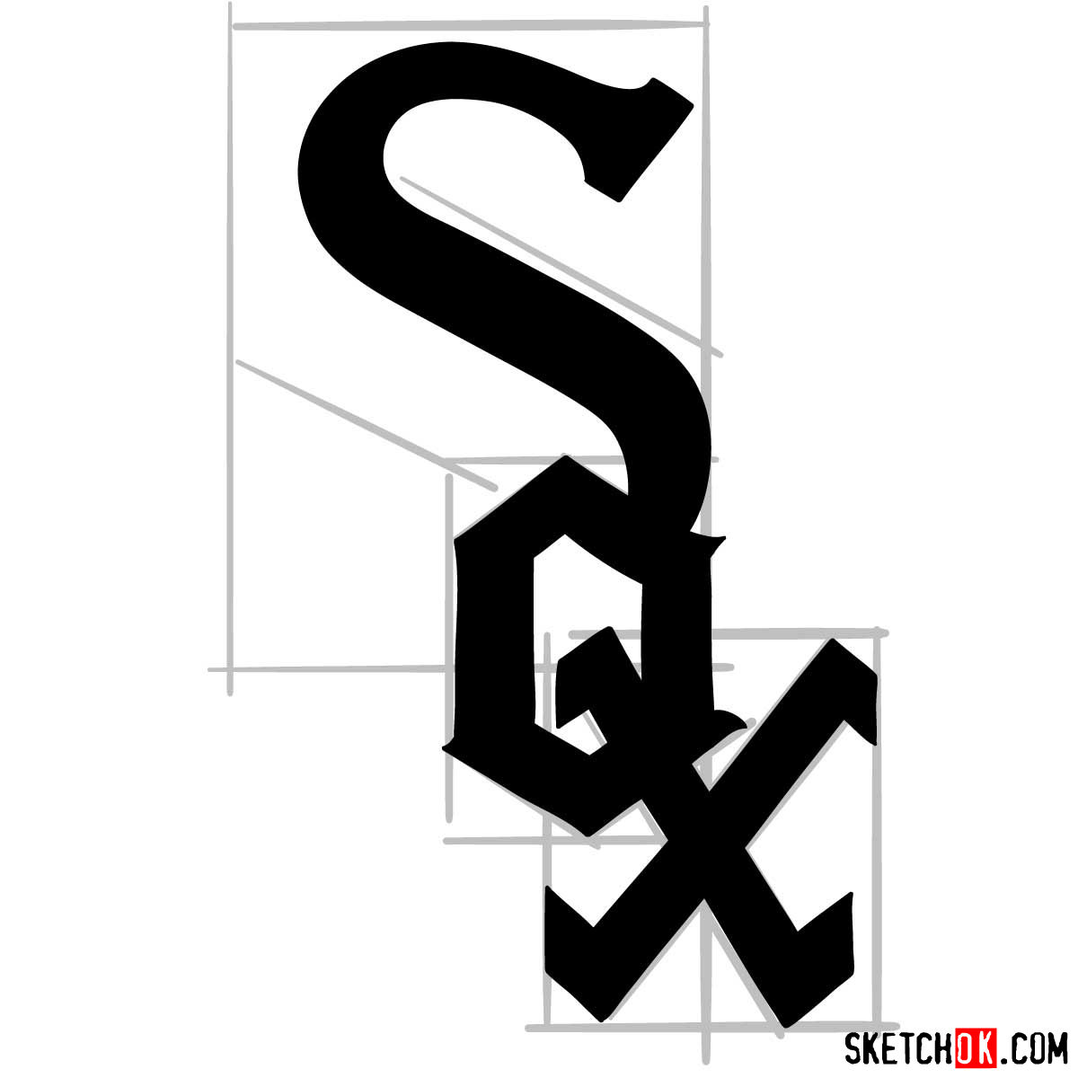 How to draw Chicago White Sox logo | MLB logos - step 08