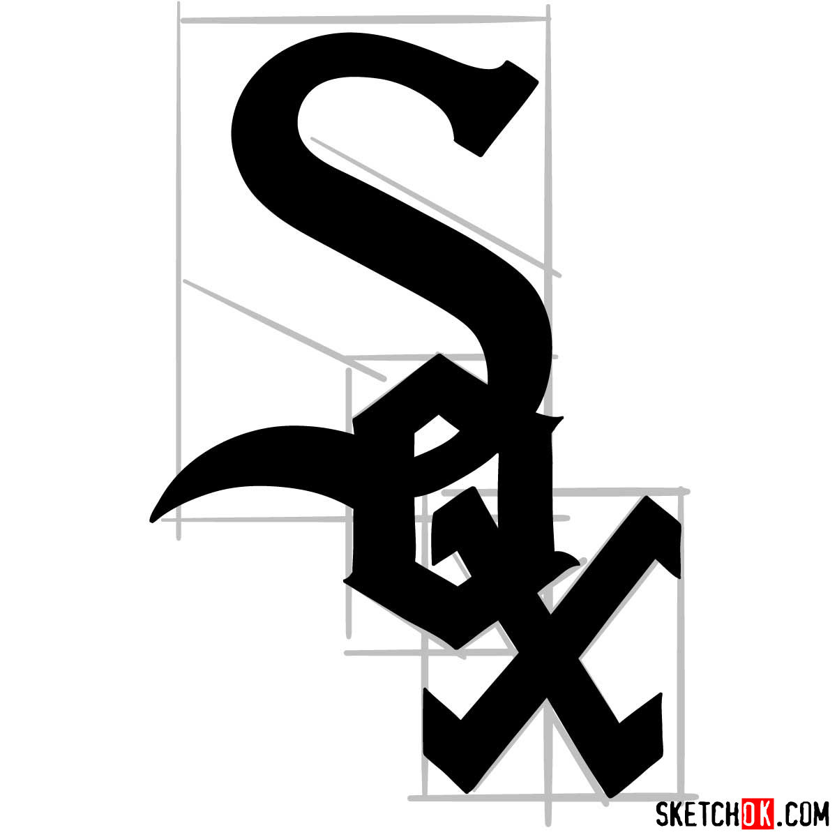 How to draw Chicago White Sox logo | MLB logos - step 09