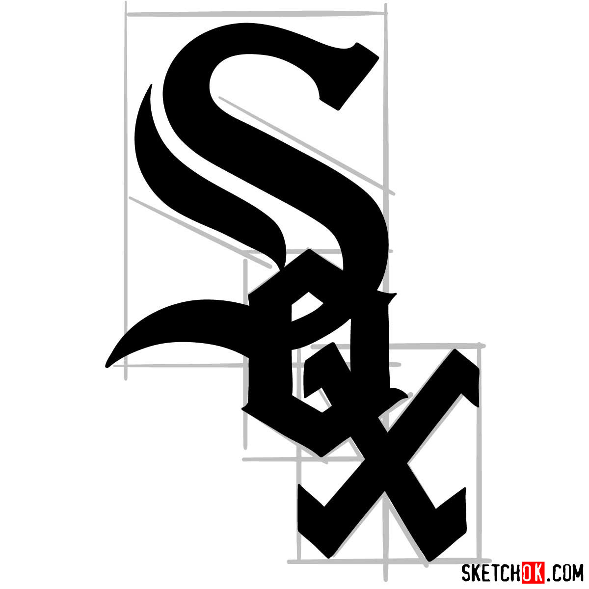 How to draw Chicago White Sox logo | MLB logos - step 10