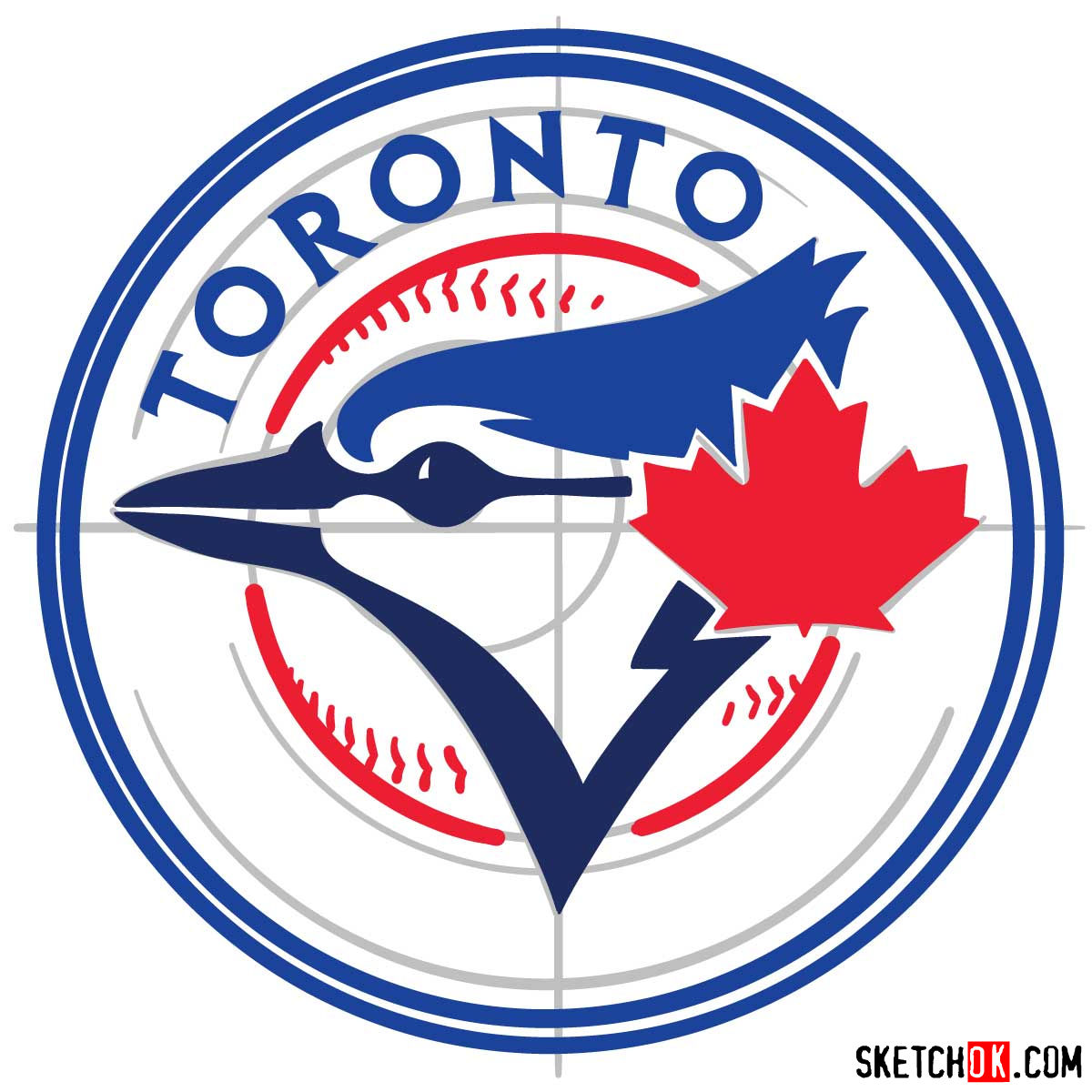 How to draw Toronto Blue Jays logo | MLB logos - step 08