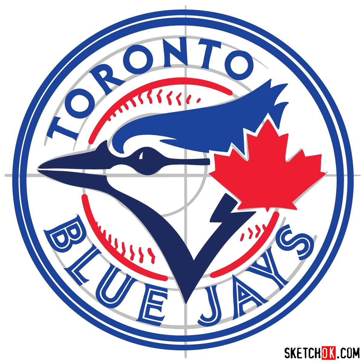 How to draw Toronto Blue Jays logo | MLB logos - step 10