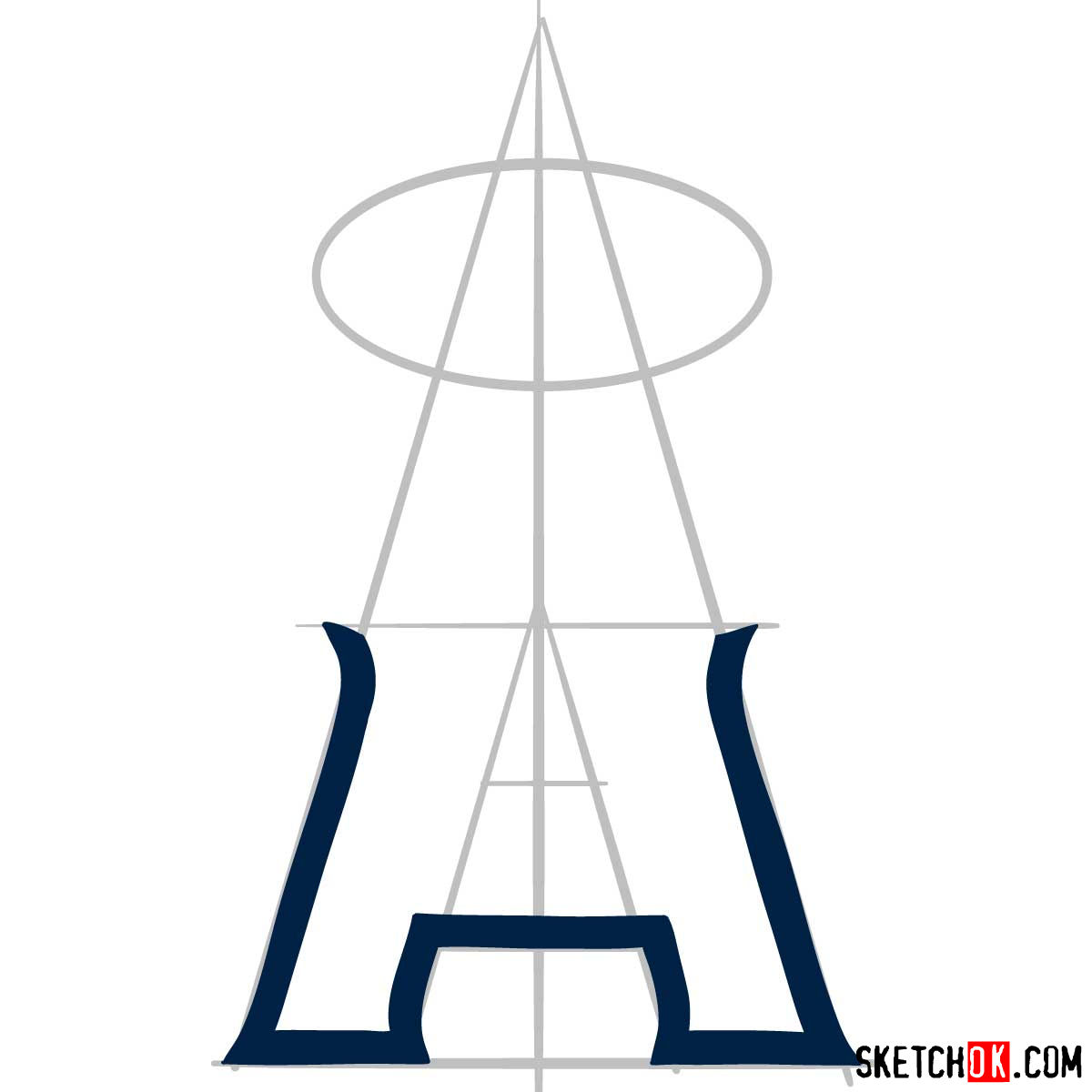 How to draw Los Angeles Angels logo | MLB logos - step 03