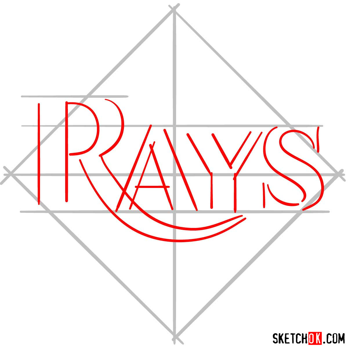 How to draw Tampa Bay Rays logo | MLB logos - step 02
