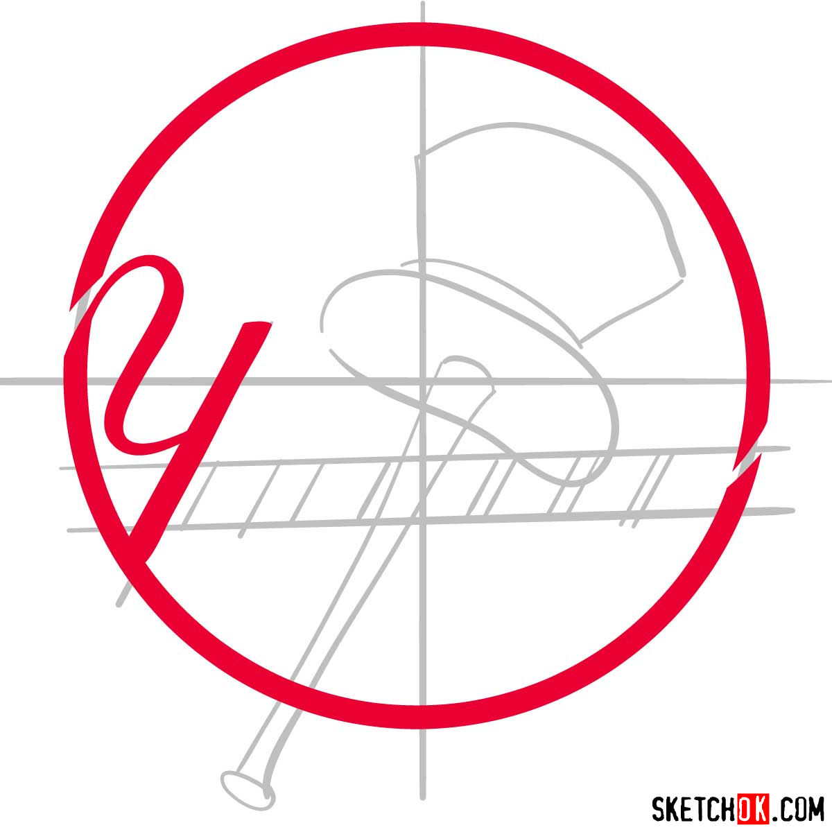How to draw New York Yankees logo | MLB logos - step 04