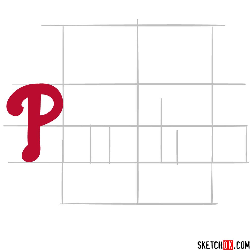 How to draw The Philadelphia Phillies logo Sketchok easy drawing guides