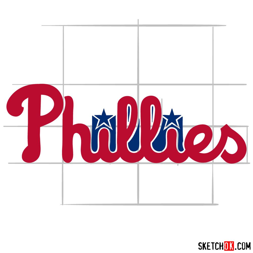 How to draw The Philadelphia Phillies logo - step 08