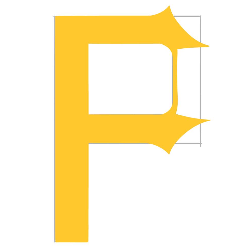 How to draw the Pittsburgh Pirates logo - step 06
