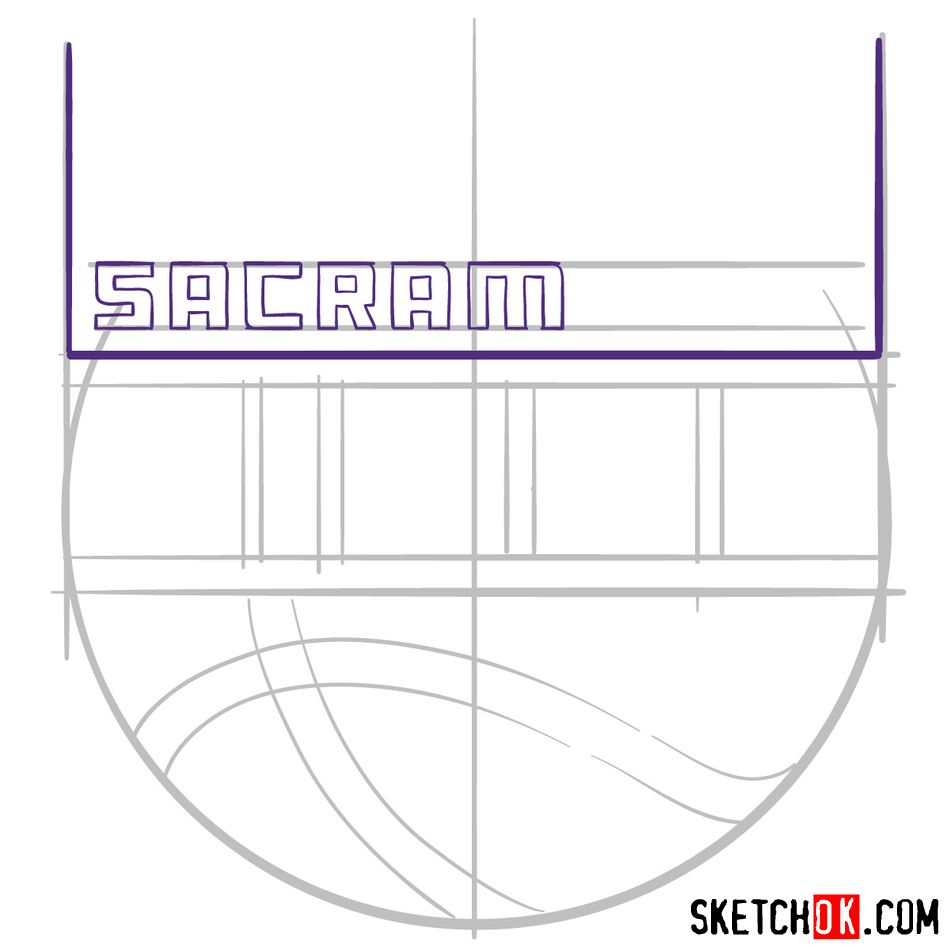 How to draw Sacramento Kings logo (NBA logos) - step 05