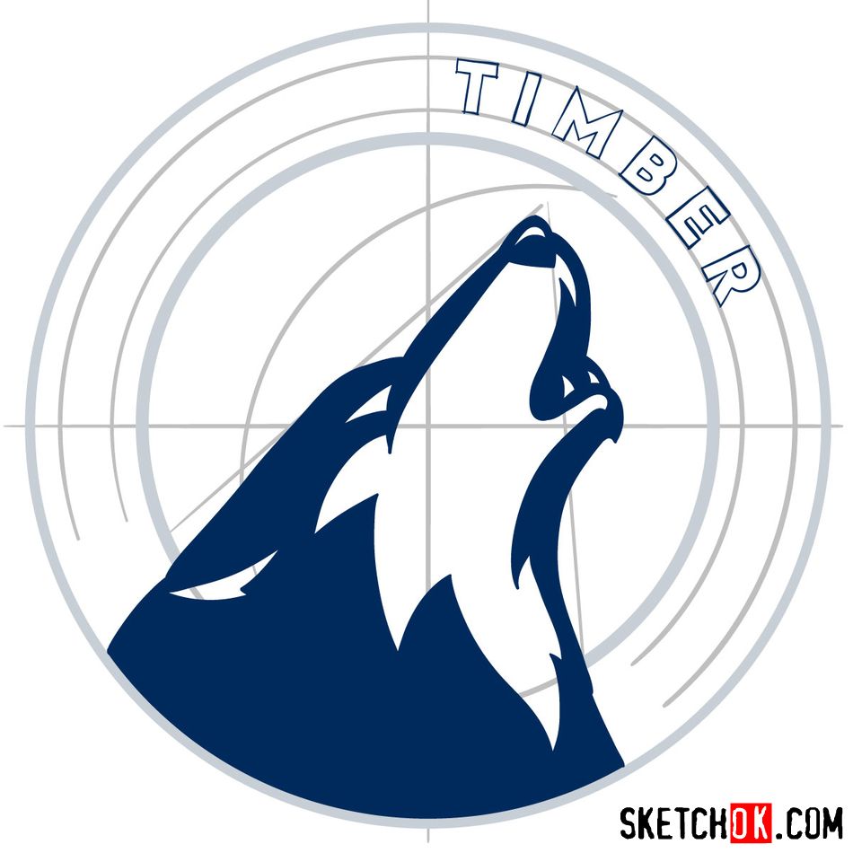How to draw The Minnesota Timberwolves logo - step 08