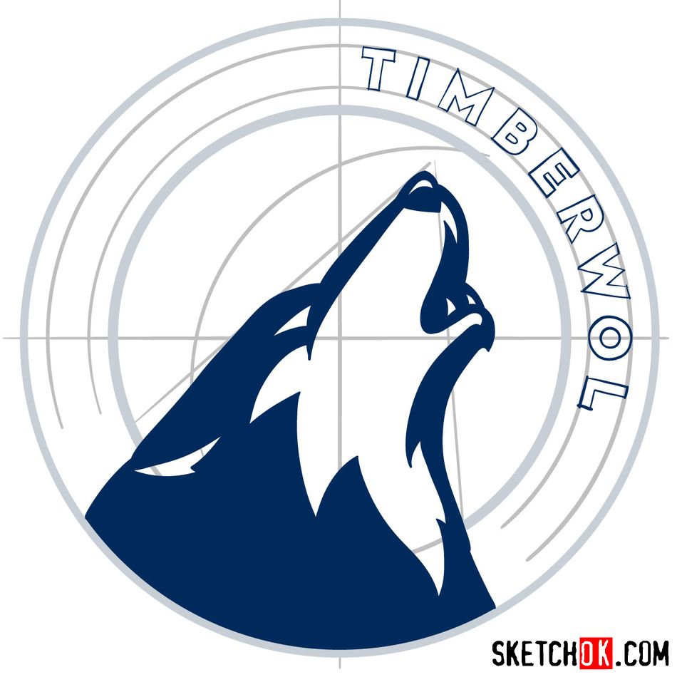 How to draw The Minnesota Timberwolves logo - step 09