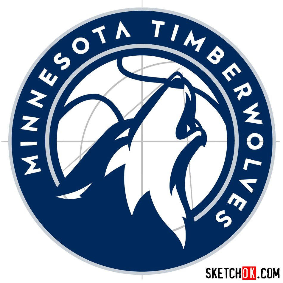 How to draw The Minnesota Timberwolves logo - step 14