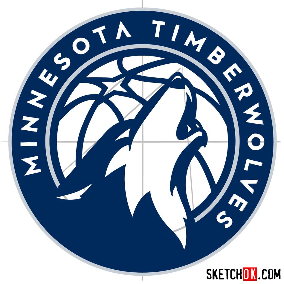 How to draw The Minnesota Timberwolves logo - step 15