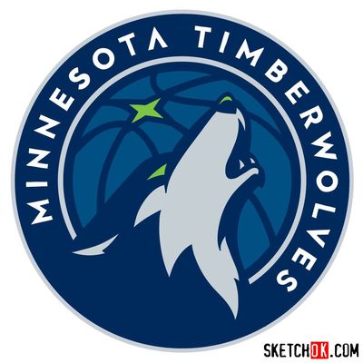 How to draw The Minnesota Timberwolves logo