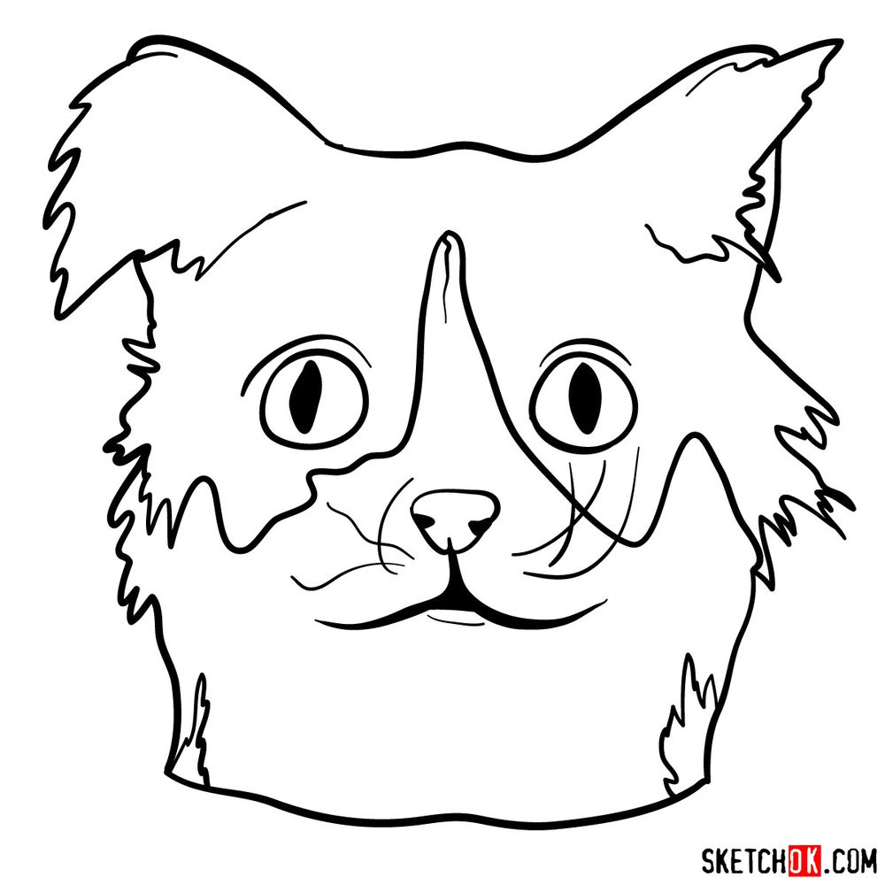 How to draw a silly cat mask