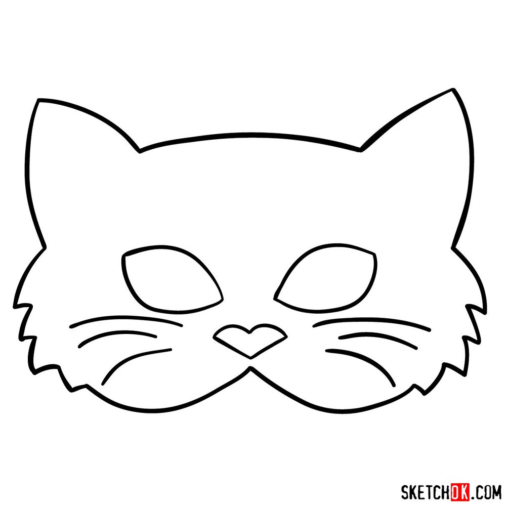 How to draw a kitten mask