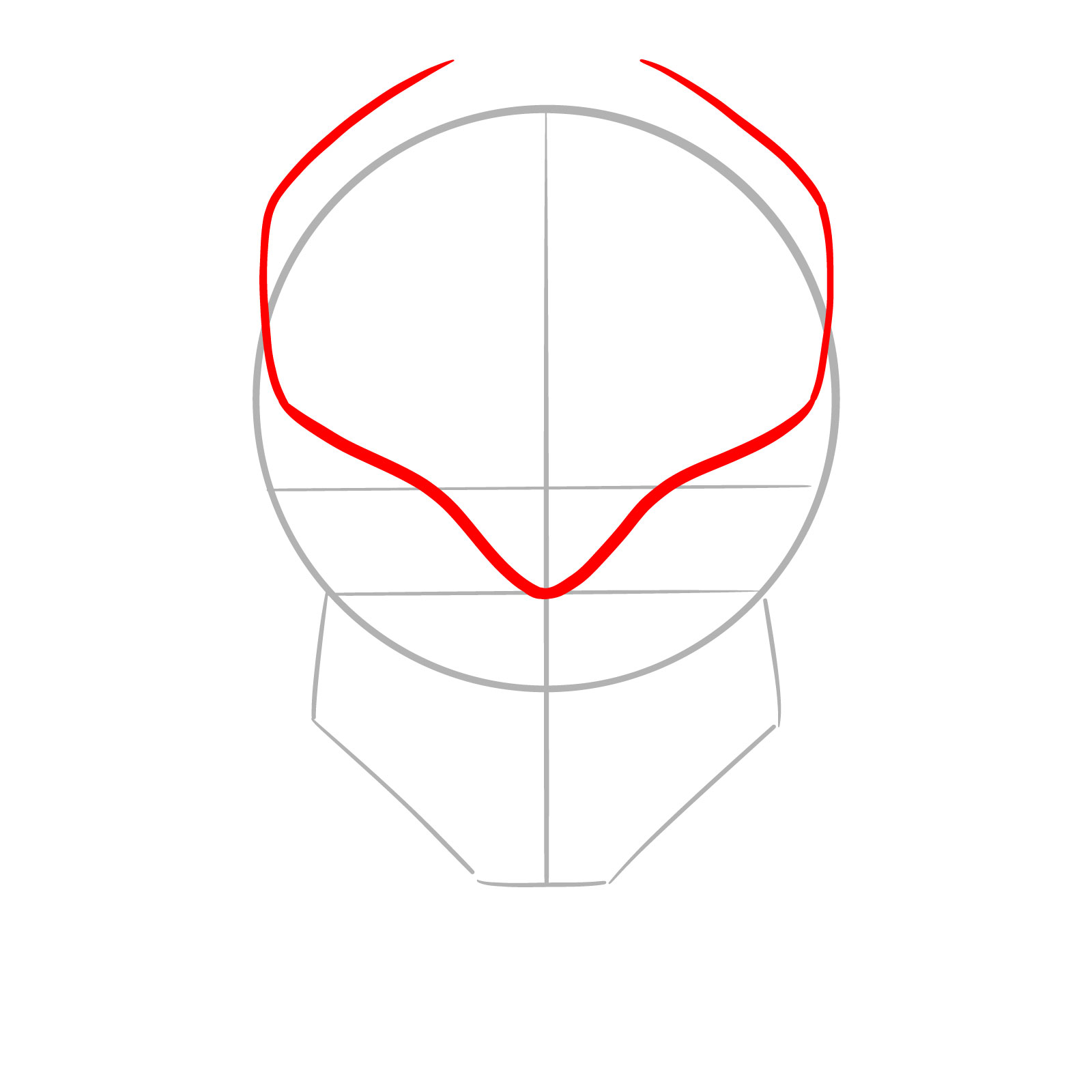 How to draw a Predator Mask - step 02