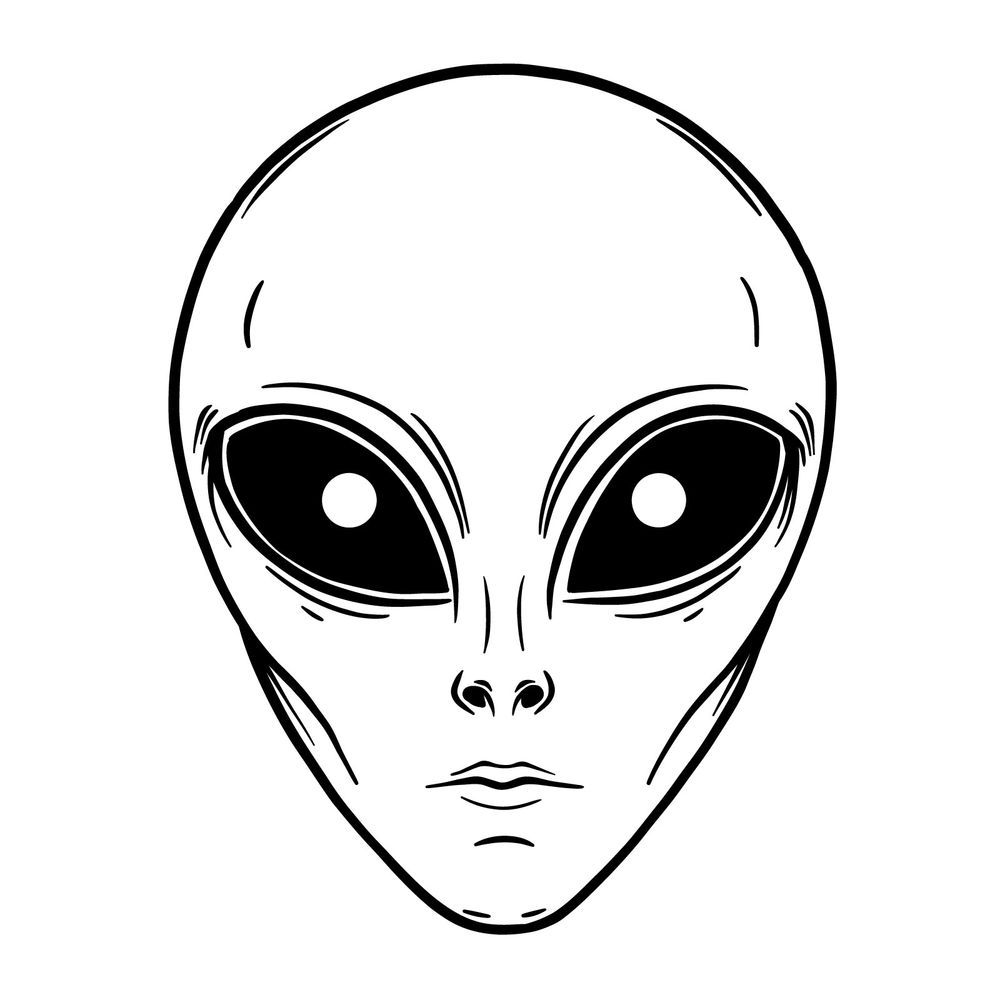 How to Draw a Classic Alien Face Mask – Step by Step Guide