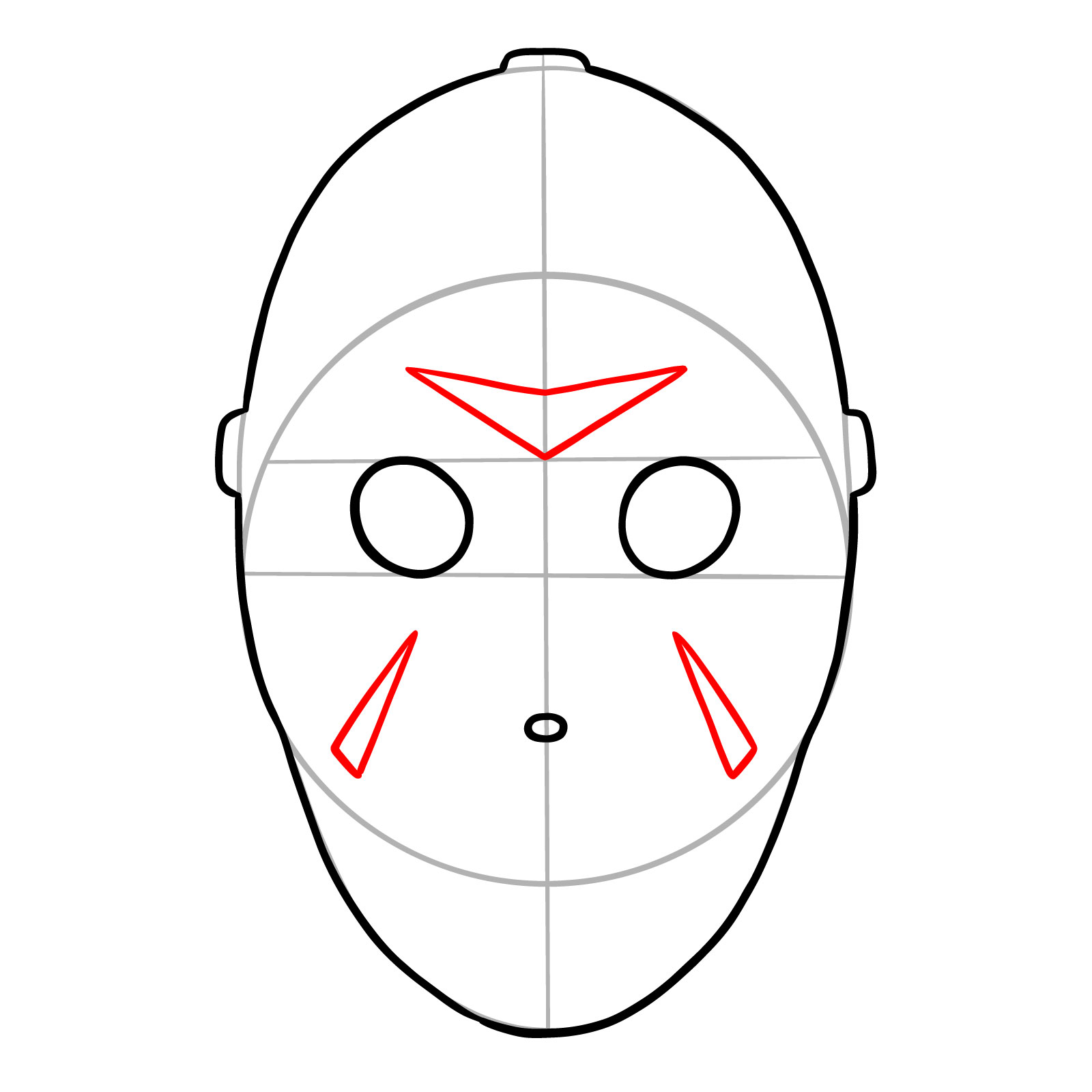 How to Draw a Vintage Hockey Goalie Mask - step 06