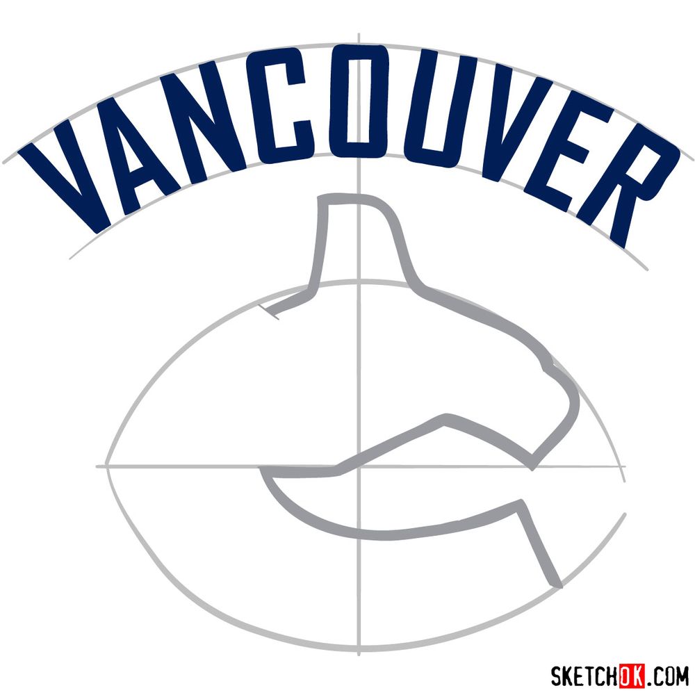 How to draw The Vancouver Canucks logo - step 08