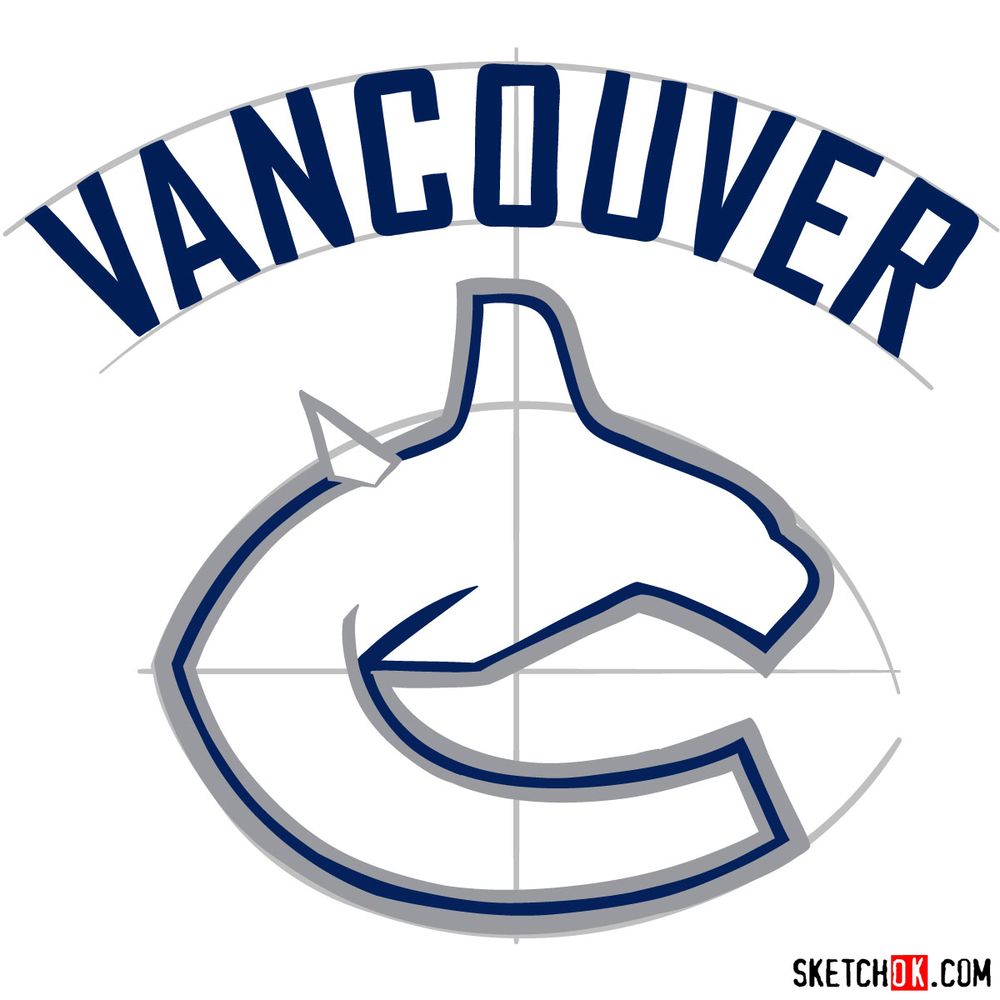 How to draw The Vancouver Canucks logo - step 11