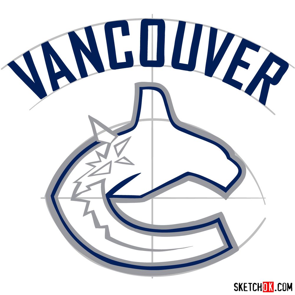 How to draw The Vancouver Canucks logo - step 12