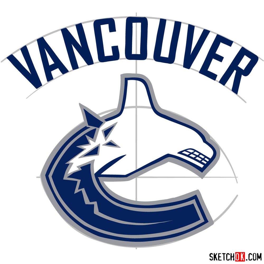 How to draw The Vancouver Canucks logo - step 13