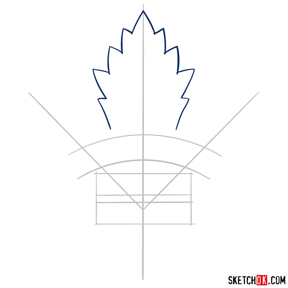 How to draw The Toronto Maple Leafs logo - step 04