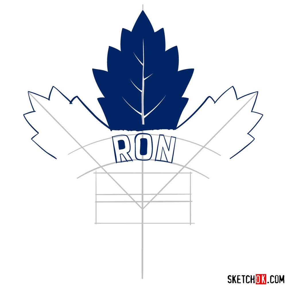 How to draw The Toronto Maple Leafs logo - step 07